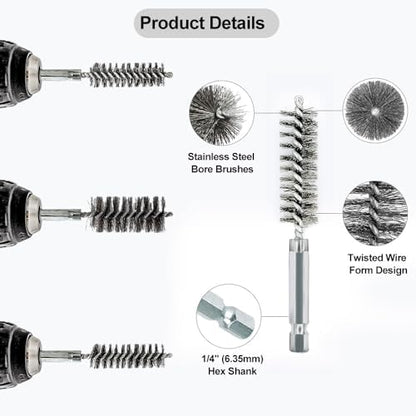 5Pcs 1" Stainless Steel Wire Bore Brush - Image 6