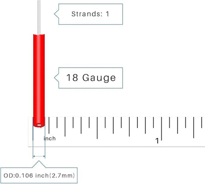 BNTECHGO 18 Gauge PVC 1007 Solid Electric Wire Red and Black Each 100 ft 18 AWG 1007 Hook Up Tinned Copper Wire
