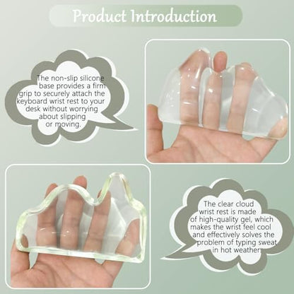 Gel Mountain Keyboard and Mouse Wrist Rest Set Abstract Clear Green Keyboard - Image 5