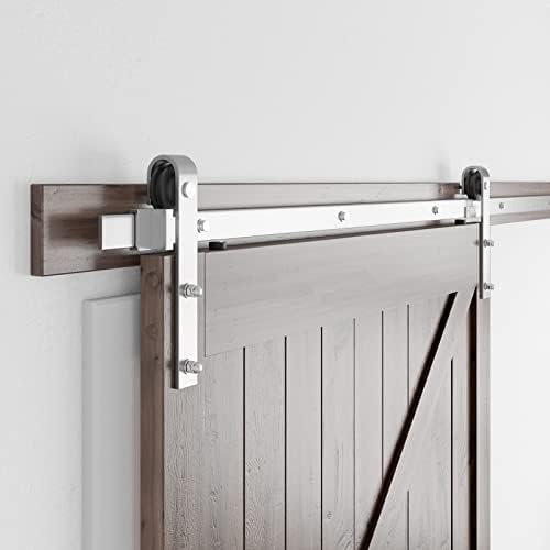 SMARTSTANDARD 8 Feet Brushed Nickel Barn Hardware Kit, Fit 42-48" W Door - Image 4