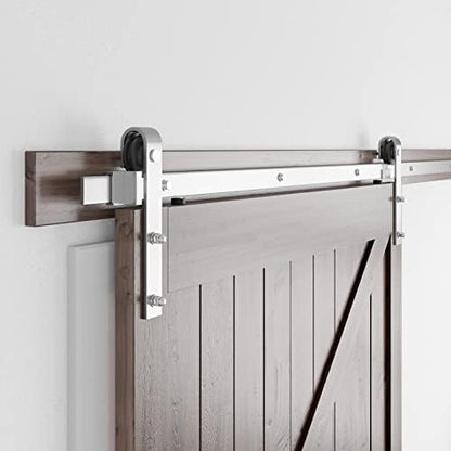 SMARTSTANDARD 8 Feet Brushed Nickel Barn Hardware Kit, Fit 42-48" W Door - Image 4