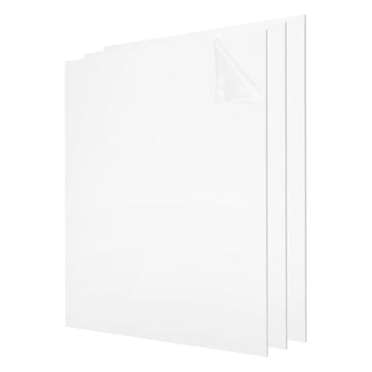 uxcell 3Pcs Acrylic Sheets 8x8 Inch Acrylic Panel 1/8 Inch-3mm Plastic Board for Picture Frames Sign Holders DIY Display Projects Craft, White