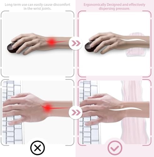 Gel Wrist Rest for Computer Keyboard and Mouse, Ergonomic Clear Keyboard Pad - Image 4