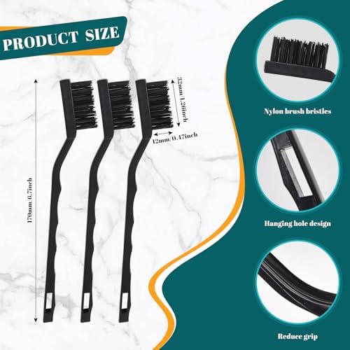 60 PCS Mini Nylon Brush Set，Masonry Brush Nylon Bristle - Image 2