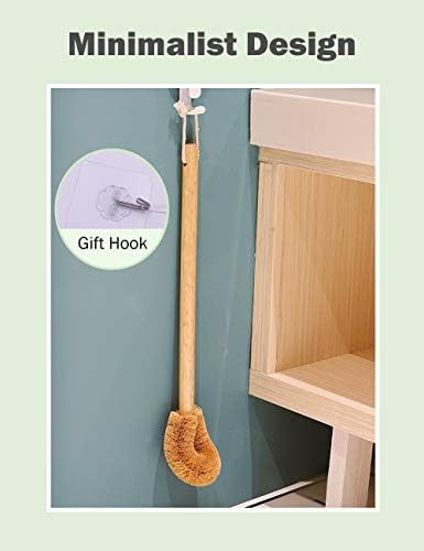 Updated Modern Version Toilet Bowl Brush, Natural Coconut Fiber Brush Head and - Image 5
