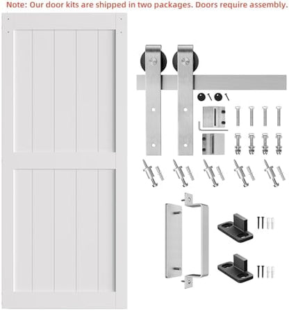 SMARTSTANDARD 38" x 84" White Sliding Barn Door - Image 5