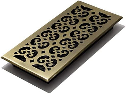 Decor Grates SPH614-A Scroll Collection Floor Register, Antique Brass Finish by DecorGrates