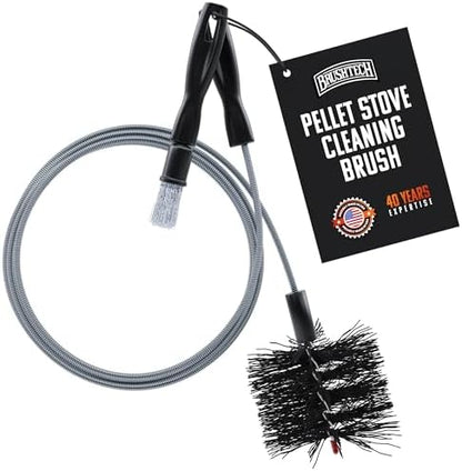 Brushtech Pellet Stove Cleaning Brush Kit, 3 inch Vent Pipe, 10 ft Rod by Brushtech