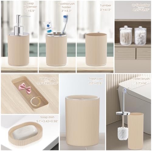 Beige Bathroom Accessories Set - Image 2