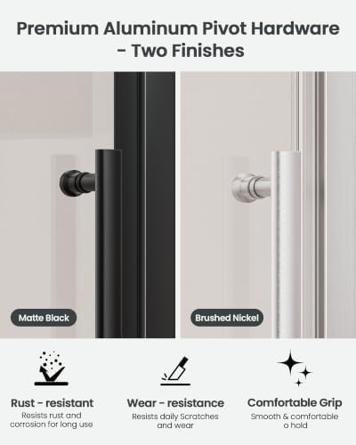 Frameless Pivot Shower Door, Matte Black - Image 6