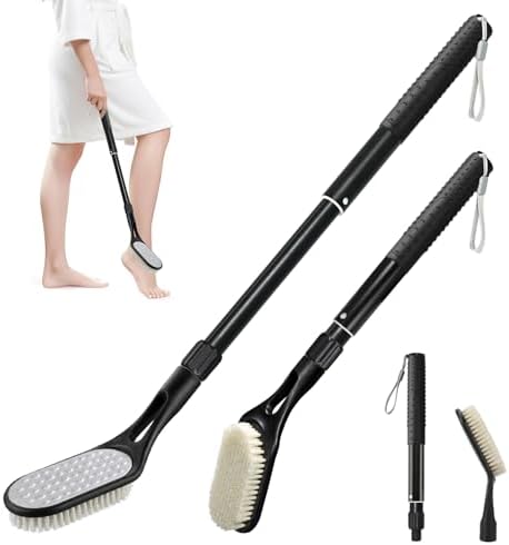 Long Handle Foot Scrubber for Shower, Extendable Foot Brush by BTideas