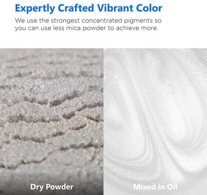 Rolio Premium Mica Powder - Astral White (50G / 1.76oz) - 1 Jar of White Pigment Powder for Epoxy Resin, Dye, Soap Making, Nail Polish, Paint, Candle Making, Bath Bombs, Slime