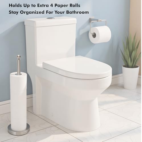 Toilet Paper Holder Free Standing, Spare Toilet Paper Roll Storage Stand - Image 5