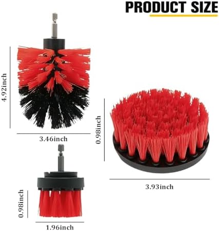 3PCS Car Drill Brush Attachment Set, Vehicle Power Scrub Drill Cleaning Brush - Image 2