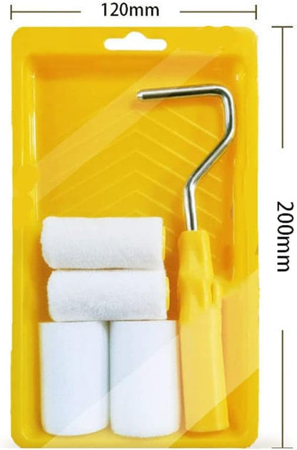 RZJZGZ Mini Foam Paint Roller Painting Decorating Touch Up Trim Kit 2 inch Small Paint Roller Tray Set with High-Density Foam Roller Covers, Mini Wool Brush,2" Paint Frame, Pack of 6