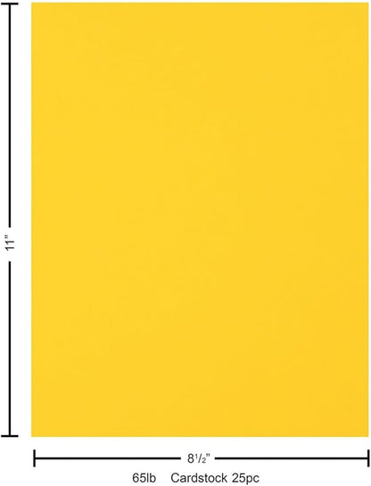 Accent Design Paper Accents Stash Builder Cardstock 8.5" x 11" Daffodil, 65lb colored cardstock paper for card making, scrapbooking, printing, quilling and crafts, 25 piece pack