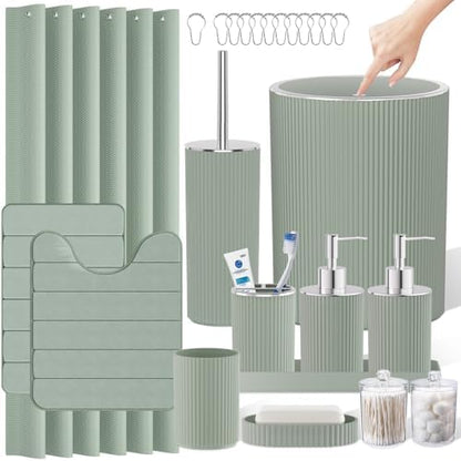Sage Green Bathroom Decor Set Complete by LetUsMakeHomeYourFavoriteDestination