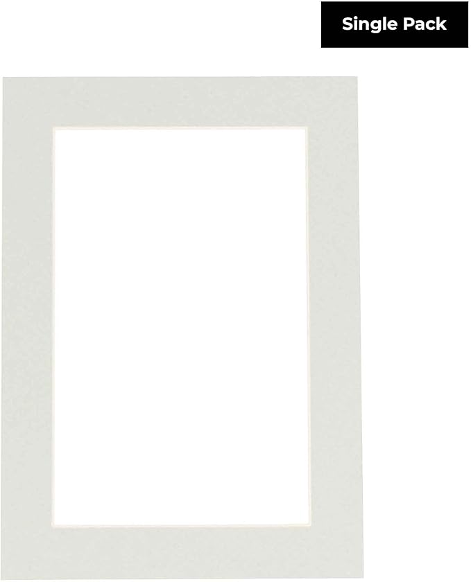8x10 Mat Bevel Cut for 5x8 Photos - Acid Free Grey Precut Matboard - For Pictures, Photos, Framing - 4-ply Thickness