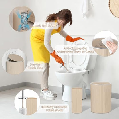 Beige Bathroom Accessories Set - Image 4
