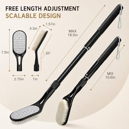 Long Handle Foot Scrubber for Shower, Extendable Foot Brush - Image 2