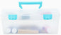 ArtBin 6937AG Essentials Lift-Out Tray Box, Portable Art & Craft Organizer with Handle and Tray, Clear/Aqua