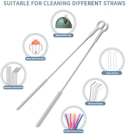 Reusable Silicone Straw Cleaner Brush Set, Flexible&Bendable Design, Dishwasher - Image 7