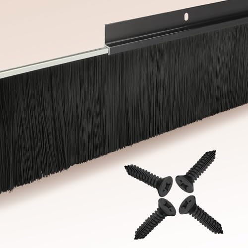 8-Pack Garage Door Brush Seal – Cepia Black Bottom Sweep – Roll-Up Door by DoorBrushSweep