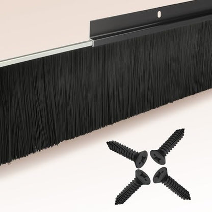 8-Pack Garage Door Brush Seal – Cepia Black Bottom Sweep – Roll-Up Door by DoorBrushSweep