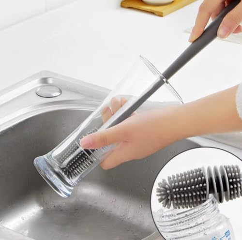Silicone Bottle Brush & Silicone Straw Cleaner Set – 12.5” Long Handle - Image 6
