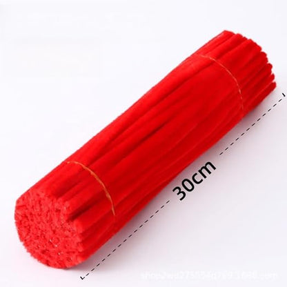100 Pieces Pipe Cleaners Chenille Stem, Red Pipe Cleaners Set for Pipe Cleaners Christmas DIY Arts Crafts Decorations, Chenille Stems Pipe Cleaners (Red)