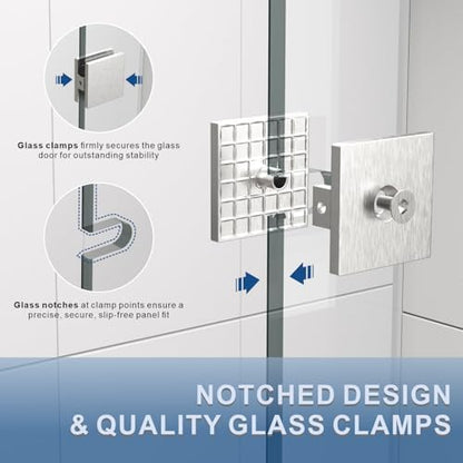 34" W x 80" H Frameless Fixed Shower Glass Panel - Image 6