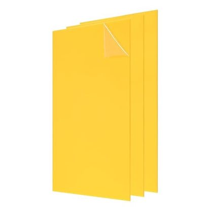 uxcell 3Pcs Acrylic Sheets 12x8 Inch Acrylic Panel 1/8 Inch-3mm Plastic Board for Picture Frames Sign Holders DIY Display Projects Craft, Yellow