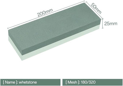 YKLP Knife Sharpening Stone,Whetstone Set Kitchen Knife Sharpener Stone 2 Side 180/320 Grit,Wet Stones for Sharpening Chisel Blades, Knives, Scissor Blades with Non-slip Rubber Base and Angle Guide