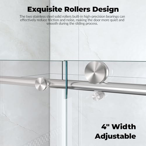 Frameless Sliding Shower Door 56–60 inch W x 76 inch H, Sliding Shower Door - Image 6