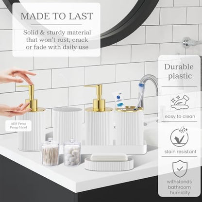 White Bathroom Accessories Set - Image 3
