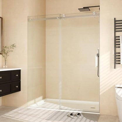 Frameless Sliding Shower Door, 44-48 Inch Width x 76 Inch Height, 1/4" Tempered by Unknown
