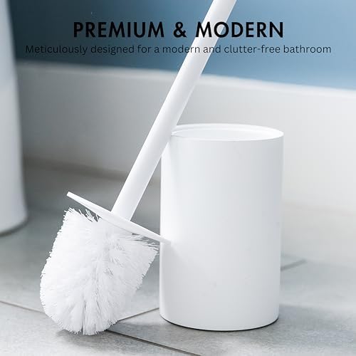 Yew Design Matte White Toilet Bowl Brush - Image 2