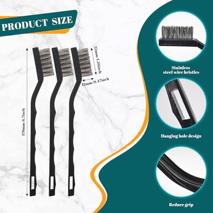 20 Pcs Mini Wire Brush Stainless Steel Brush Set, Masonry Brush Wire Brush - Image 2