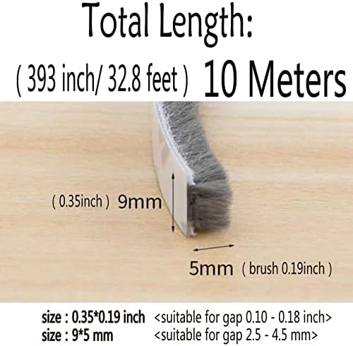Weather Stripping Brush for Sliding Windows/Doors Frame Side, Pile Self - Image 2