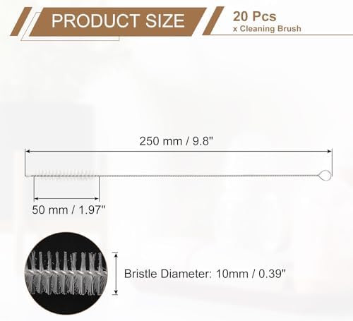 HARFINGTON Straw Cleaner Brush Set, 10 Inch Length 304 Stainless Steel and - Image 2