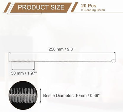 HARFINGTON Straw Cleaner Brush Set, 10 Inch Length 304 Stainless Steel and - Image 2