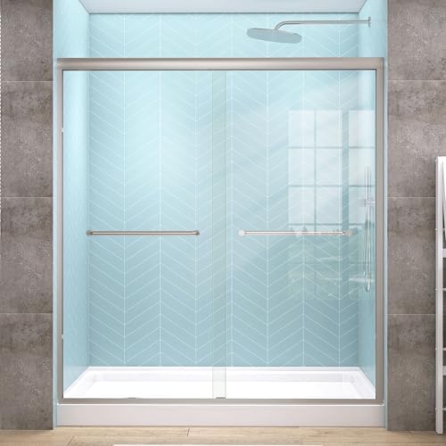 GETPRO Semi-Frameless Shower Door Double Sliding 62-66 in. W x 72 in. H Bypasss by GETPRO