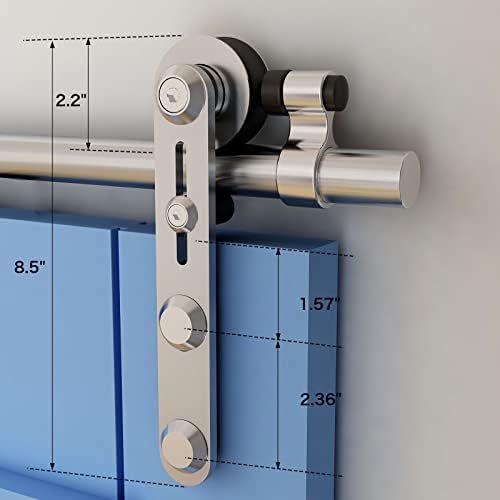 TSMST 8FT Sliding Barn Door Hardware Kit, Stainless Steel Heavy Duty Sturdy - Image 2