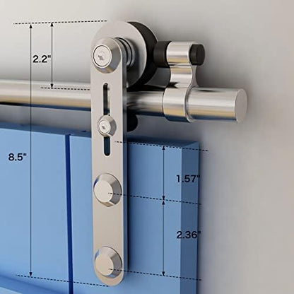 TSMST 8FT Sliding Barn Door Hardware Kit, Stainless Steel Heavy Duty Sturdy - Image 2