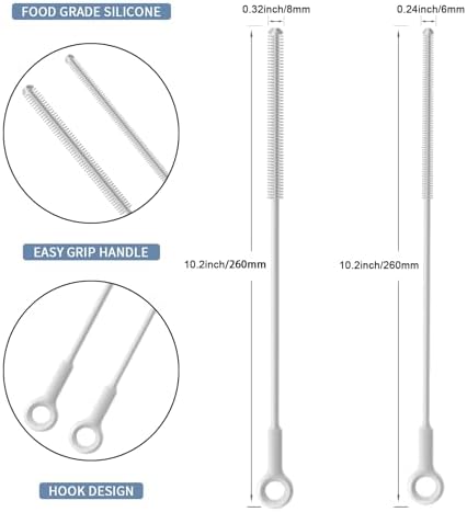 Reusable Silicone Straw Cleaner Brush Set, Flexible&Bendable Design, Dishwasher - Image 2