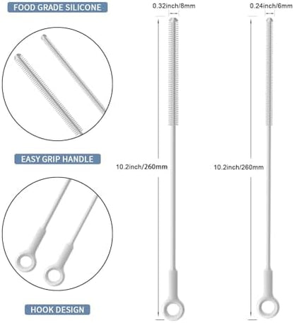 Reusable Silicone Straw Cleaner Brush Set, Flexible&Bendable Design, Dishwasher - Image 2