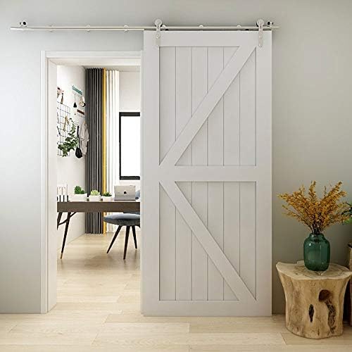 TSMST 4FT Sliding Barn Door Hardware Kit, Stainless Steel Heavy Duty Sturdy - Image 2
