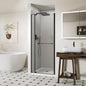 ACE DECOR 28-32" W x 72" H Frameless Pivot Glass Shower Door, Matte Black by ACEDECOR