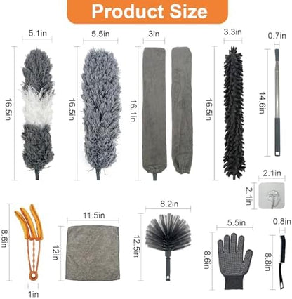 15 PCS Feather Dusters for Cleaning, Microfiber Duster - Image 3