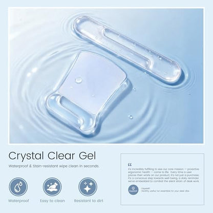 Ospelelf Clear Mouse Pad with Wrist Rest and Ergonomic Gel Keyboard Hand Wrist - Image 3